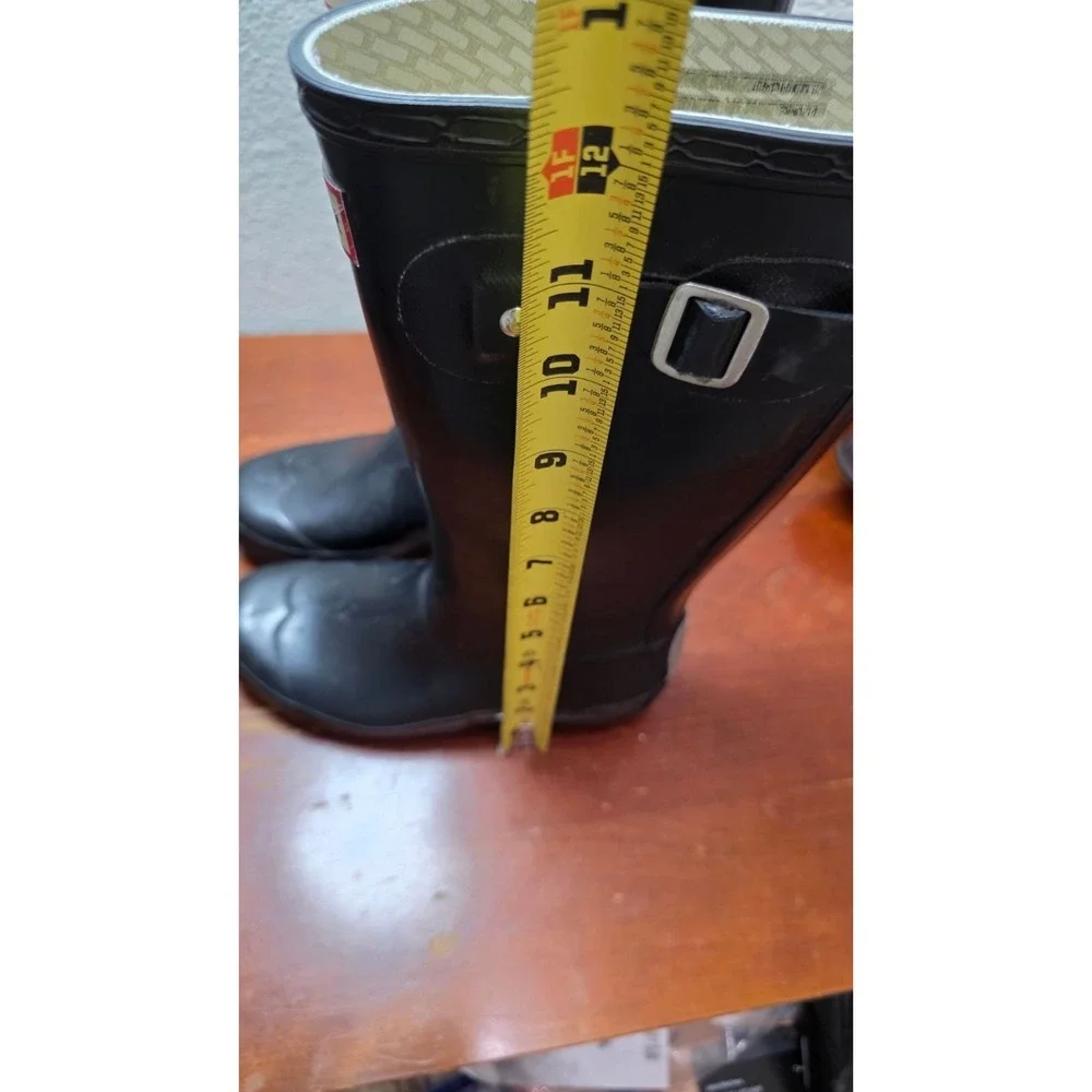 Hunter Young Black Tall Waterproof Rubber Rain Boots Size 2M/3F‎